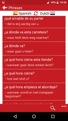 Dutch - Spanish  Dictionary & Education android App screenshot 5